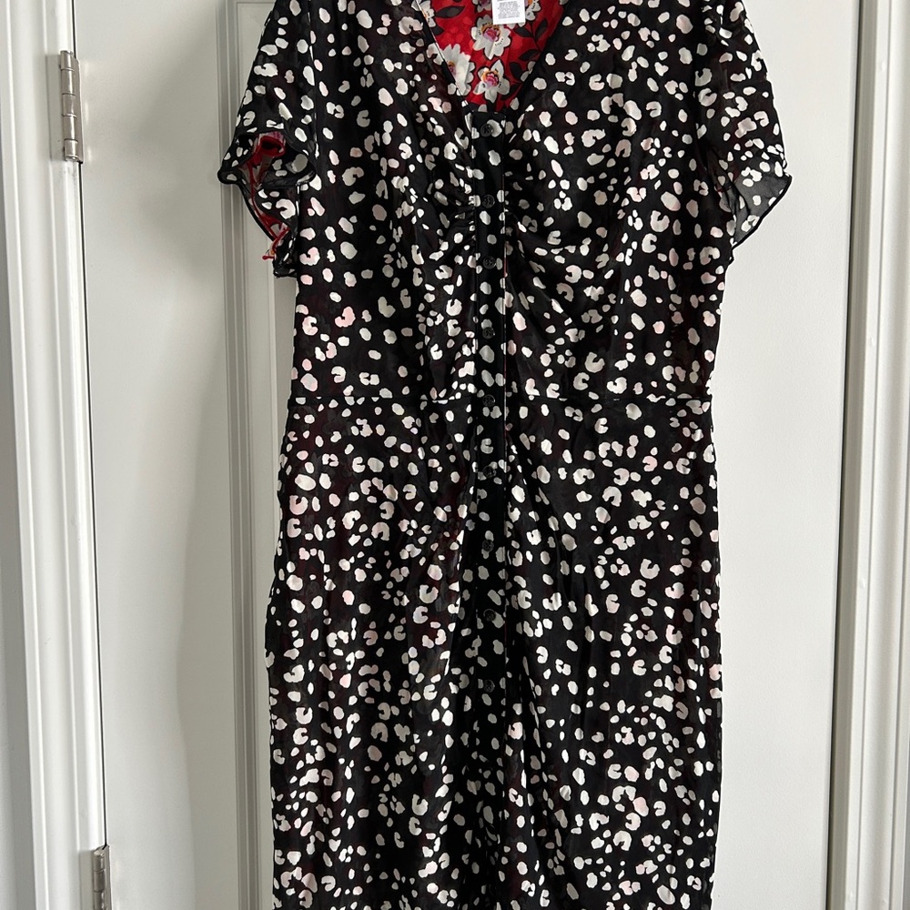 Cabi reversible Black and White Polka Dot/floral Dress